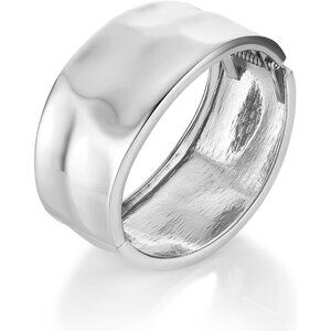 Chunky Gold Cuff Bracelet Brass Wide Hammered Open Hinge Jewelry Gift